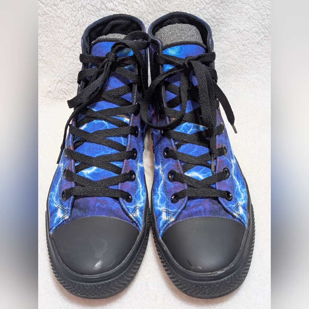 RAAD High-Top Sneakers Unisex M9.5/W11 Blue Lightning Design Skull Grim Reaper